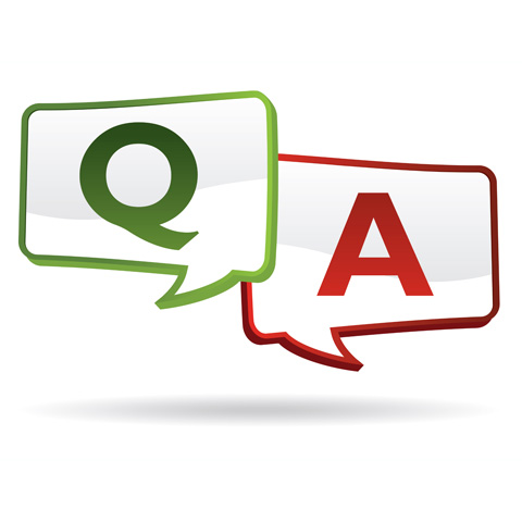 Animation of two speech bubbles with the letters Q and A