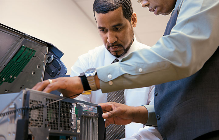 Man receiving job training
                                           