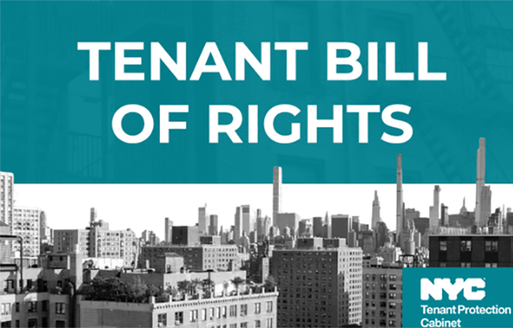 Photo of a skyline of buildings and  text that saying 