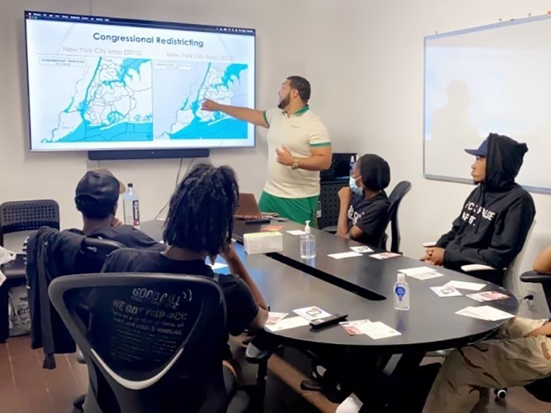 CEC and Center for Law & Social Justice civics workshop with youth group from Good Call NYC