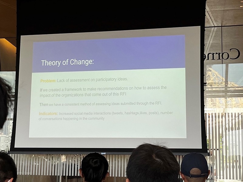 Presentation of the theory of change in assessment of the evaluation framework