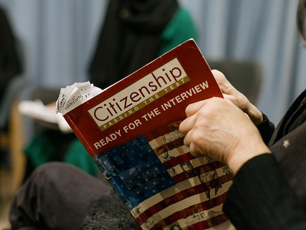 Photo of participant preparing for interview