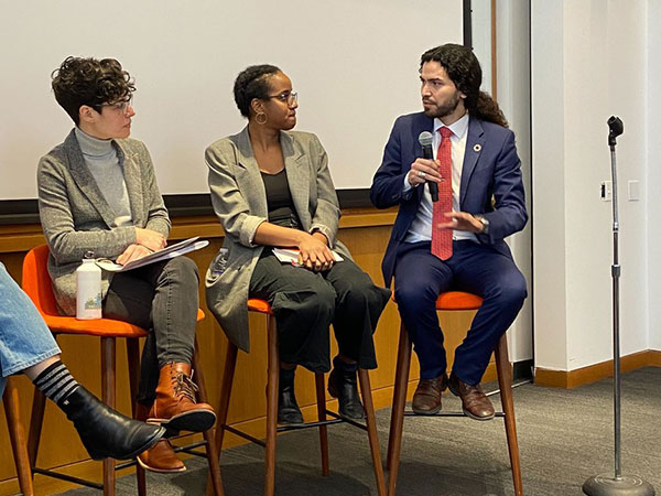Photo of panelists with CIO Oscar Romers (right).