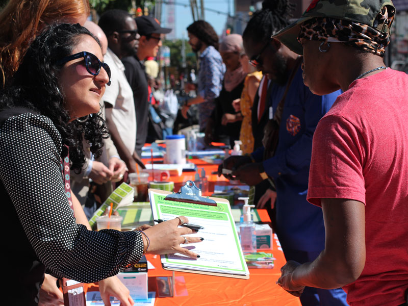 The CEC Staff sharing information about the participatory budgeting process.