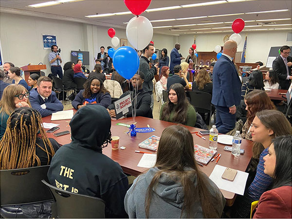 Students registering to vote.
