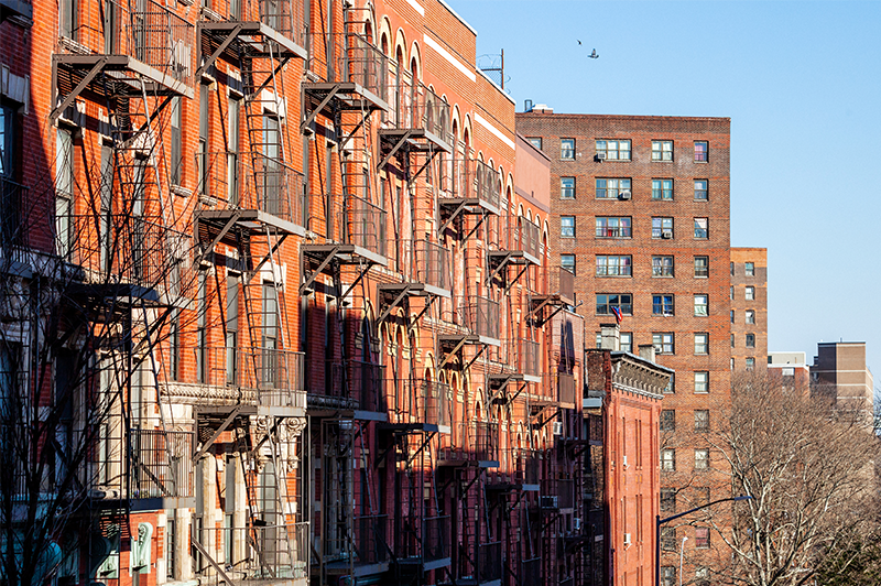 Apartment buildings.
                                           