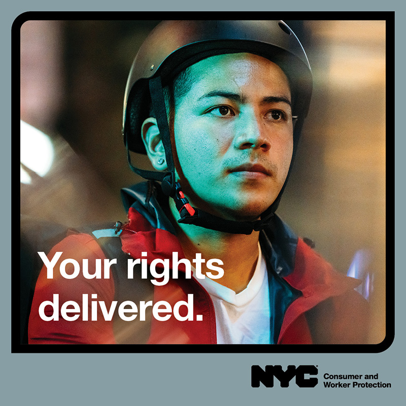 Delivery worker campaign ad.