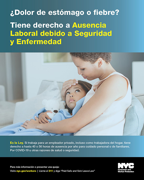 Spanish version of Paid Safe and Sick Leave campaign ad