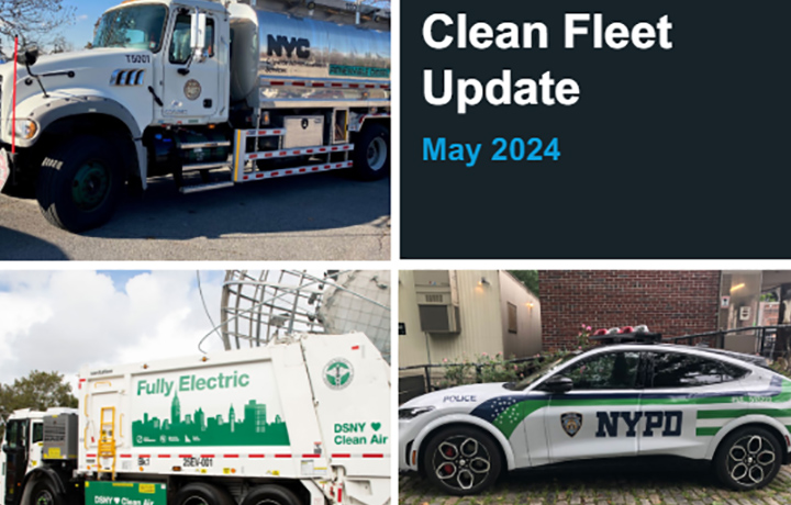 The cover of the Clean Fleet Update shows images of key clean fleet initiatives.
                                           