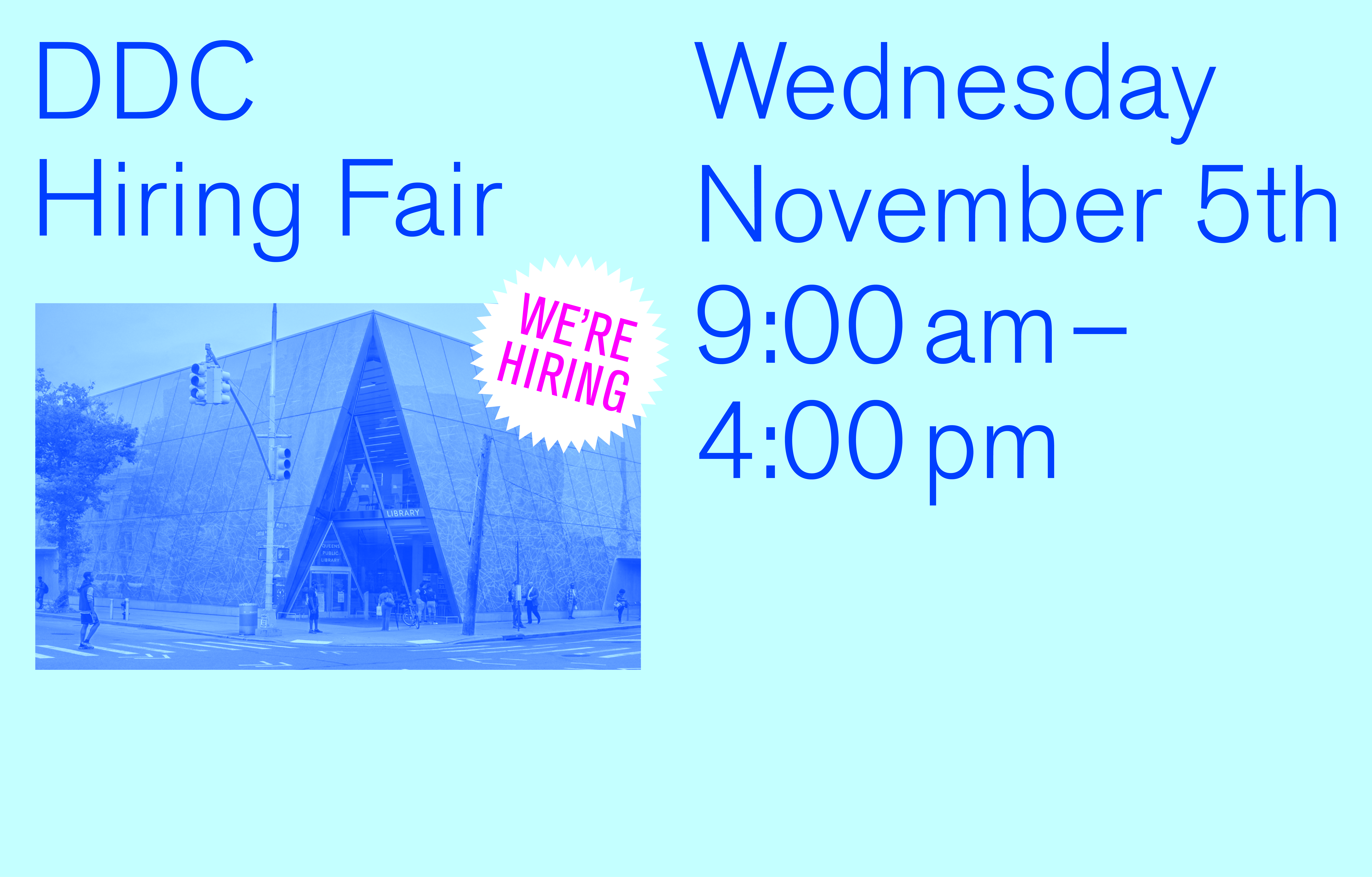 Banner presenting DDC virtual hiring fair on November 5th
                                           