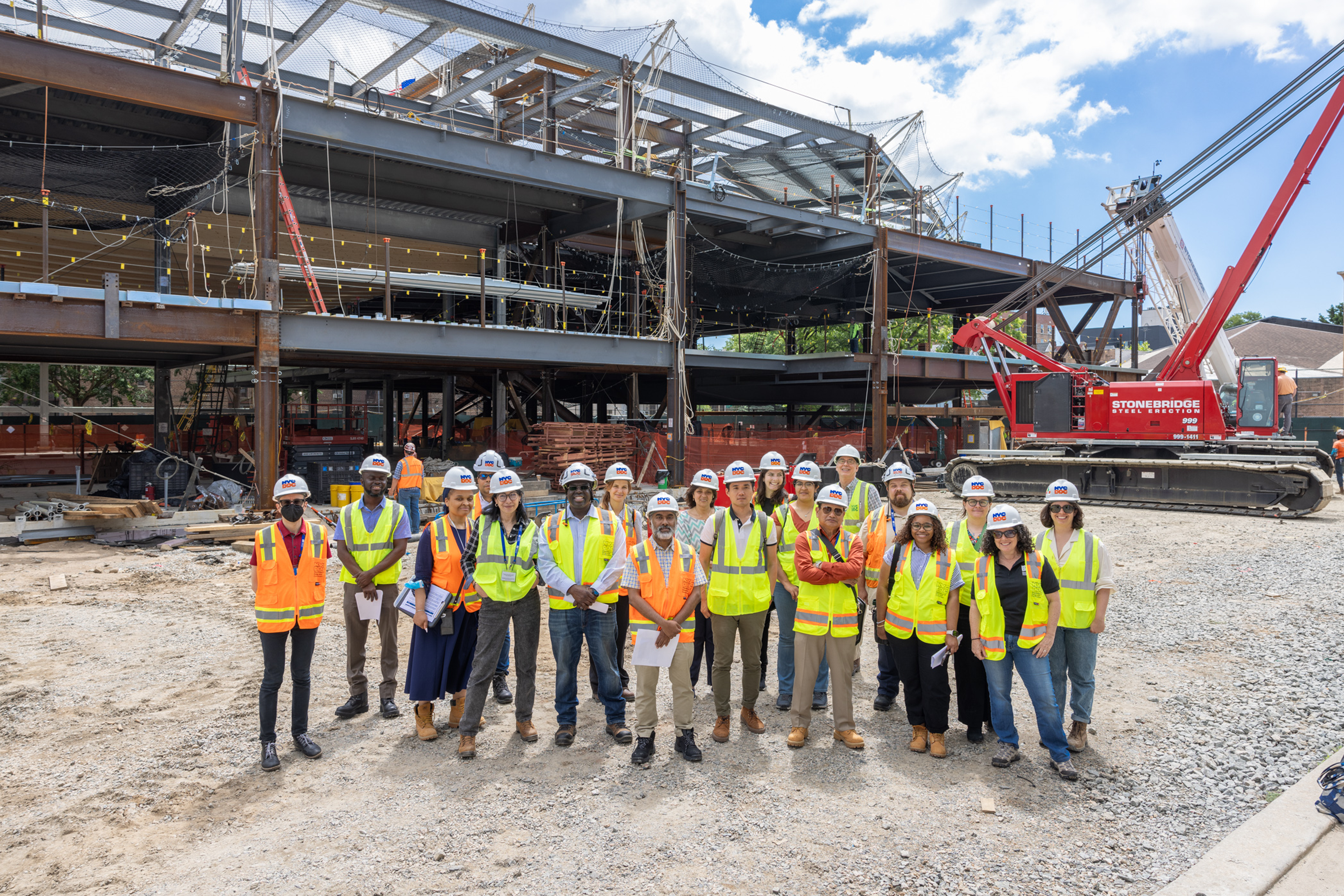 group photo at construction site