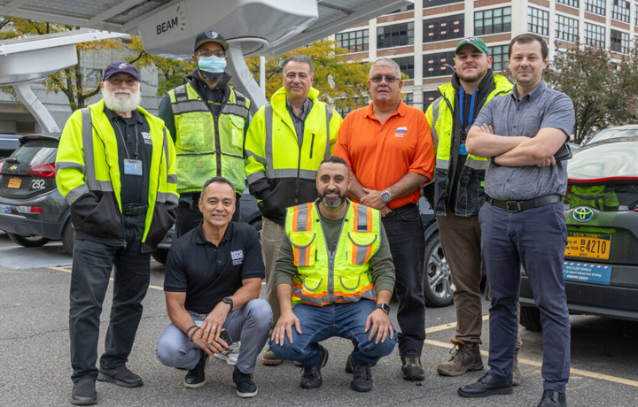 Group of marathon route surveyors