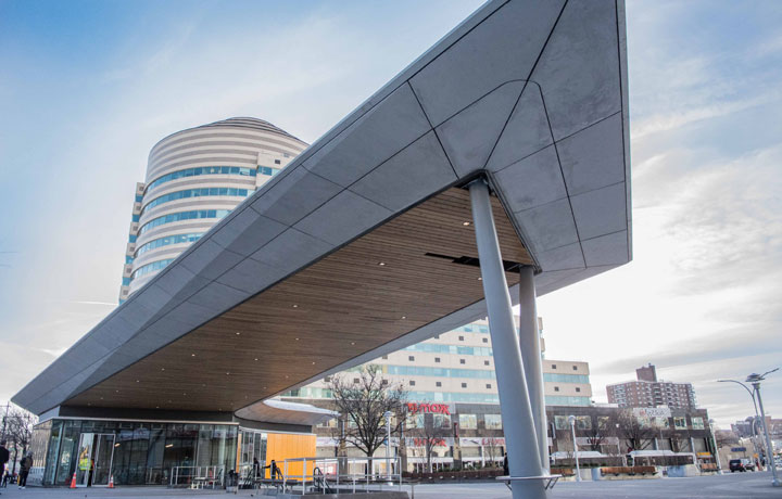 The redesigned Fordham Plaza