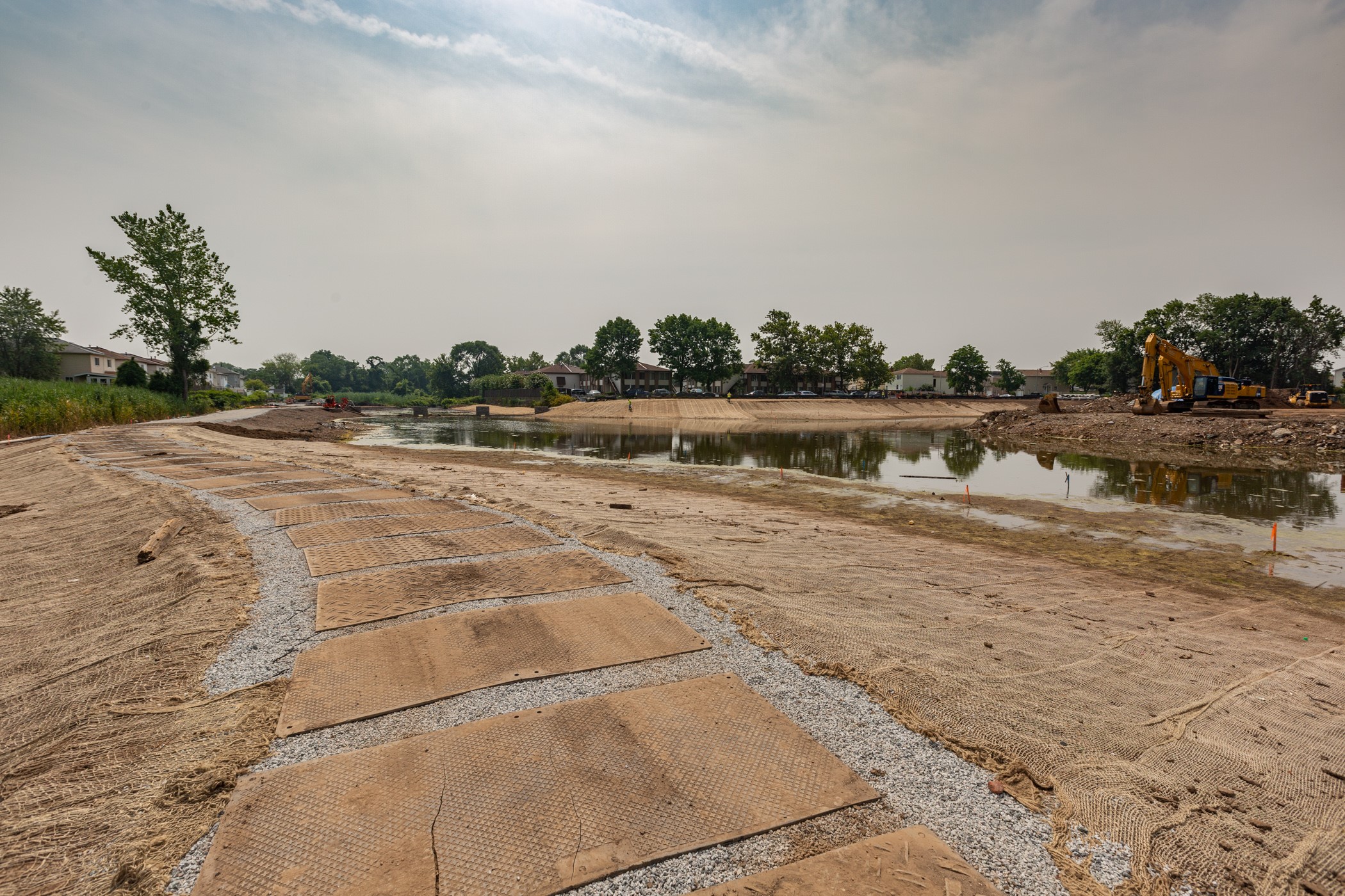enhanced wetland area at construction site