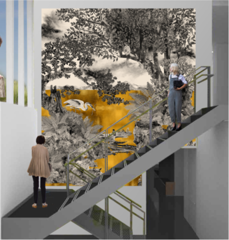 rendering of The Hawk and the Heron at the Snug Harbor Music Hall