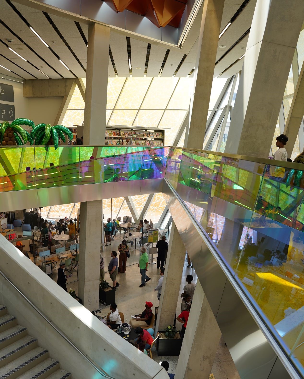 interior of library with patrons visiting