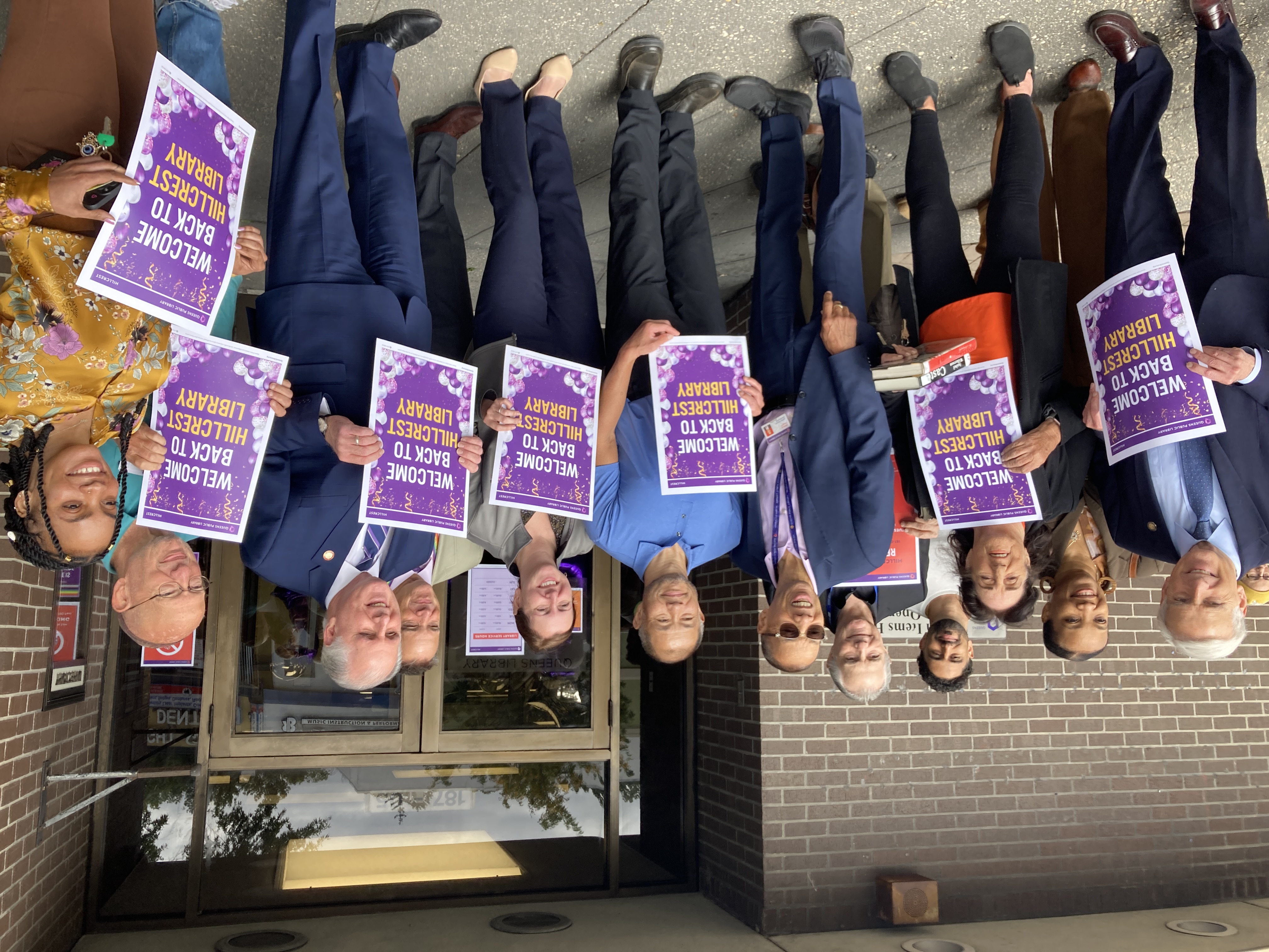 group photo at library