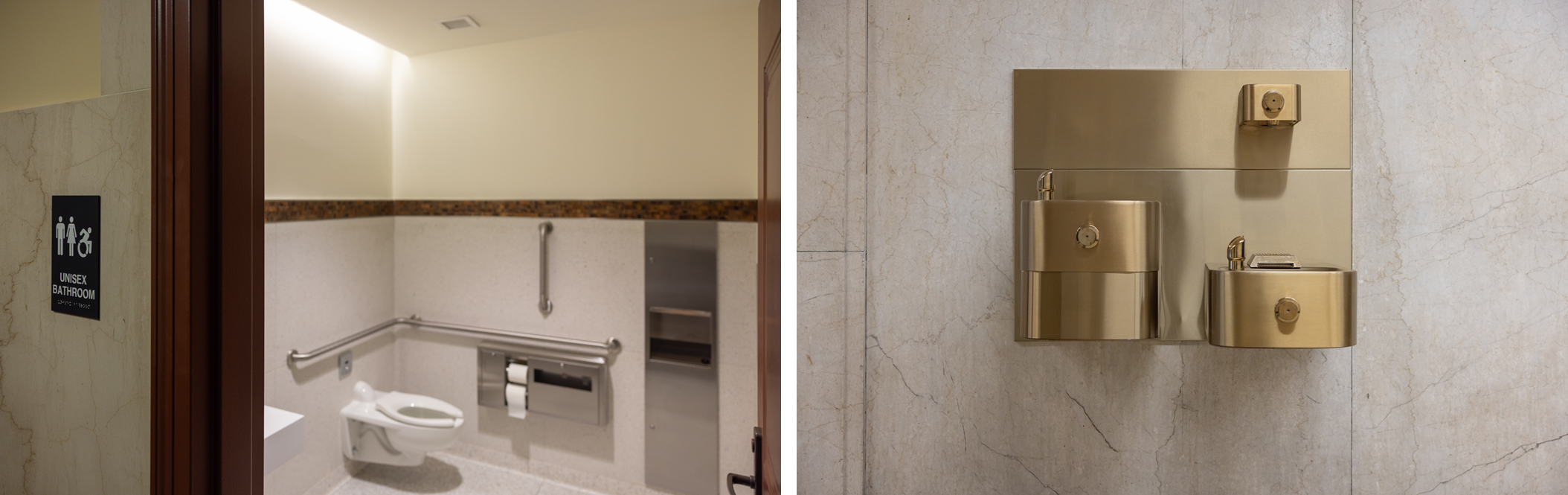 new bathroom and water fountain