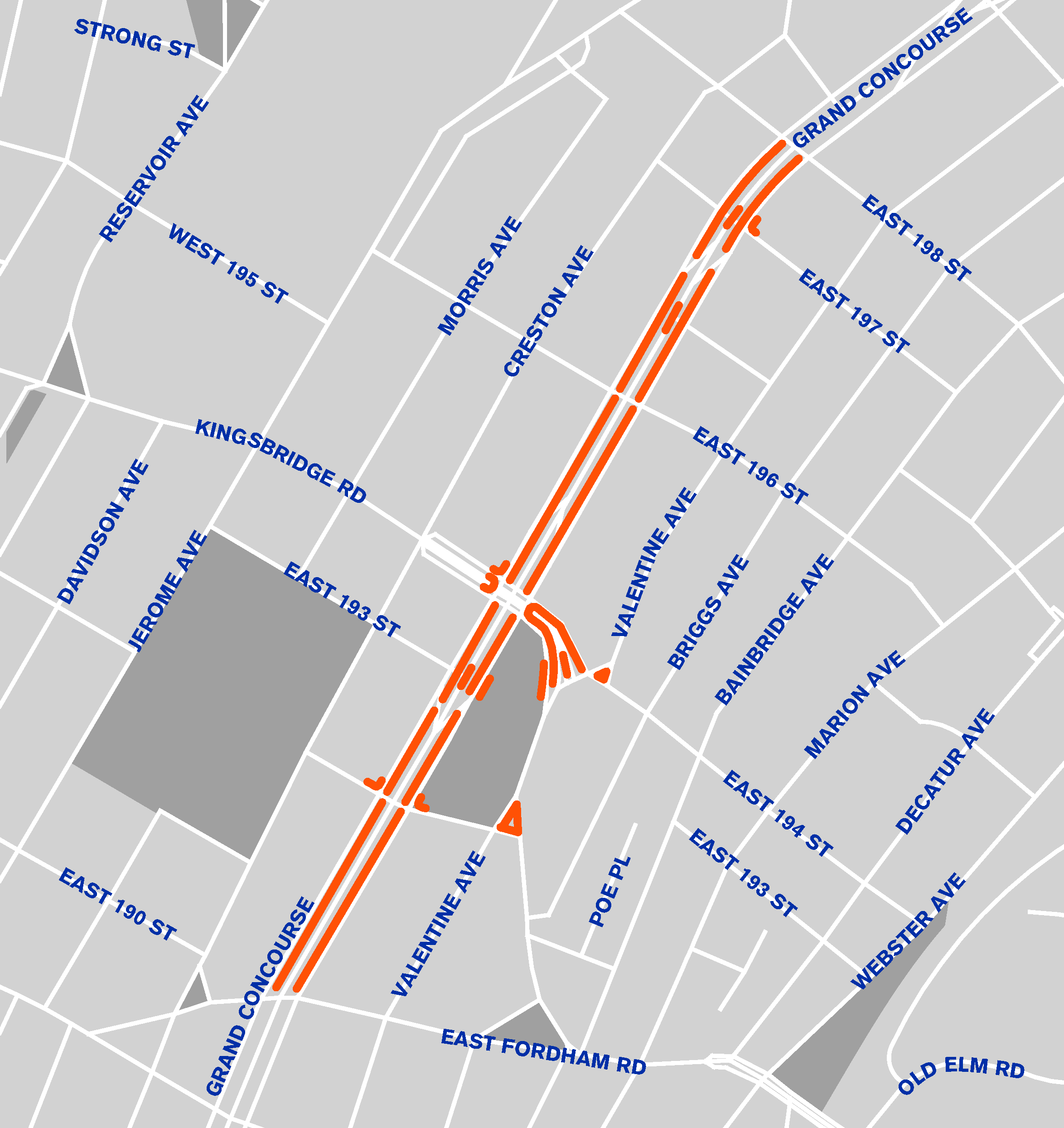 map of area of construction