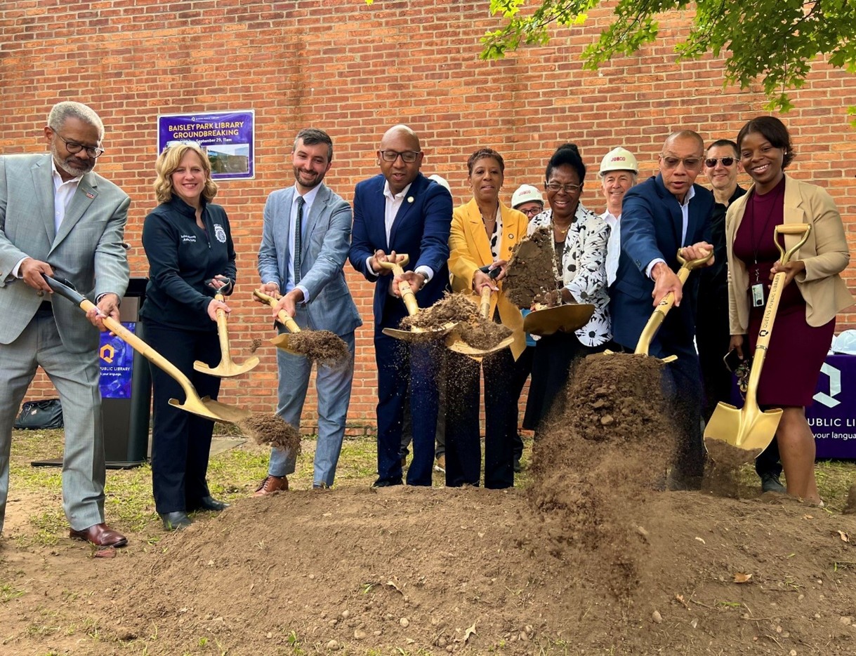 officials break ground for new library