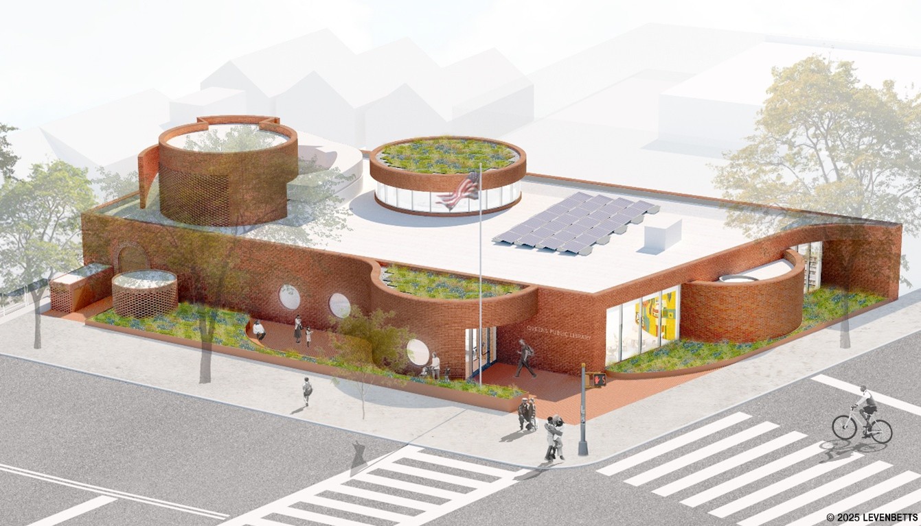 rendering of new library