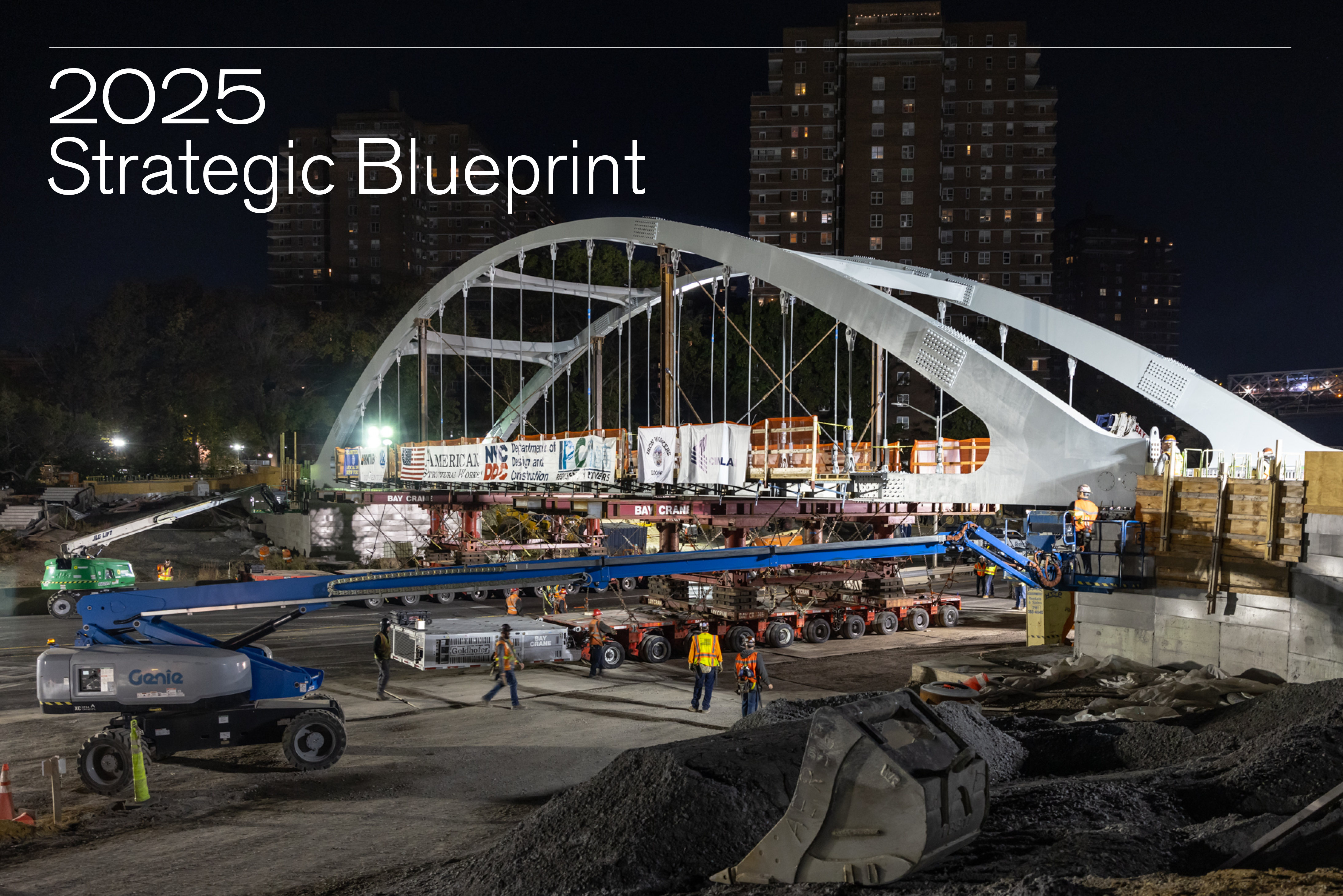 cover of strategic blueprint featuring bridge being installed