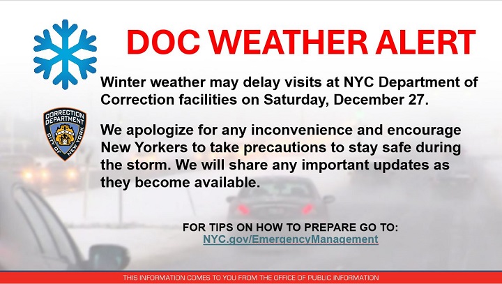 Weather may affect DOC visits
                                           