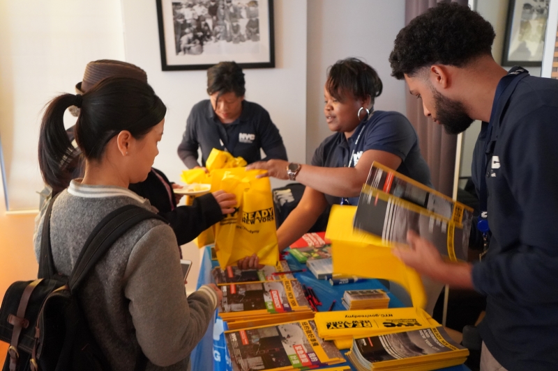 NYCEM volunteers hand out Ready NY materials
