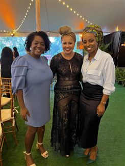 (from left to right) Commissioner Sideya Sherman, NYC Mayor's Office of Equity, Shirleen Allicot, Anchor at ABC News, and Nathifa Forde, Exutive Director of the NYC Young Men's Initiative, pose for a photo at the 'DYCD Community Moms and Dads Awards Gala 2023.