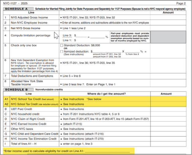 Image of a 1127 form