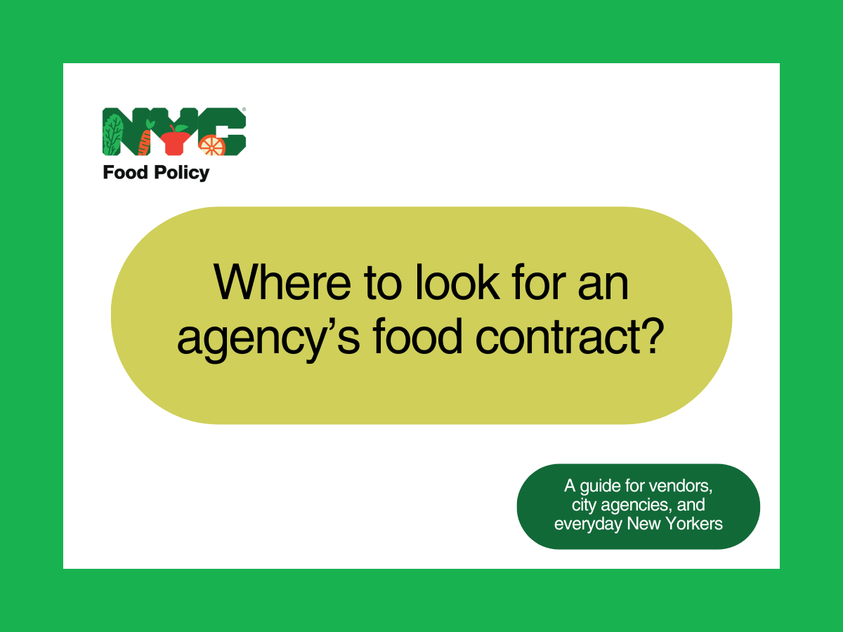 Where to look for an agency's food contract?
