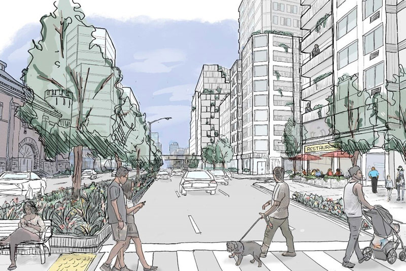 Illustrative rendering of a potential future of Atlantic Avenue.