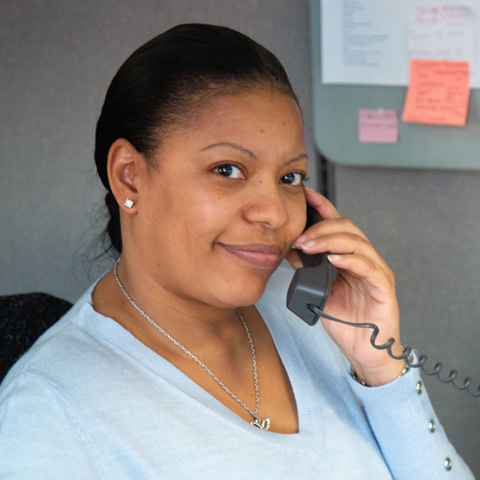 Customer service representative on the phone