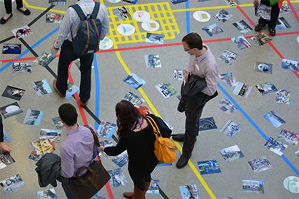 People engaged in an interactive neighborhood planning activity
