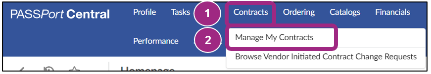 Screenshot of the PASSPort top navigation menu.