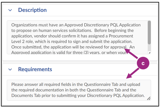 The Description and Requirments sections within the Overview tab.