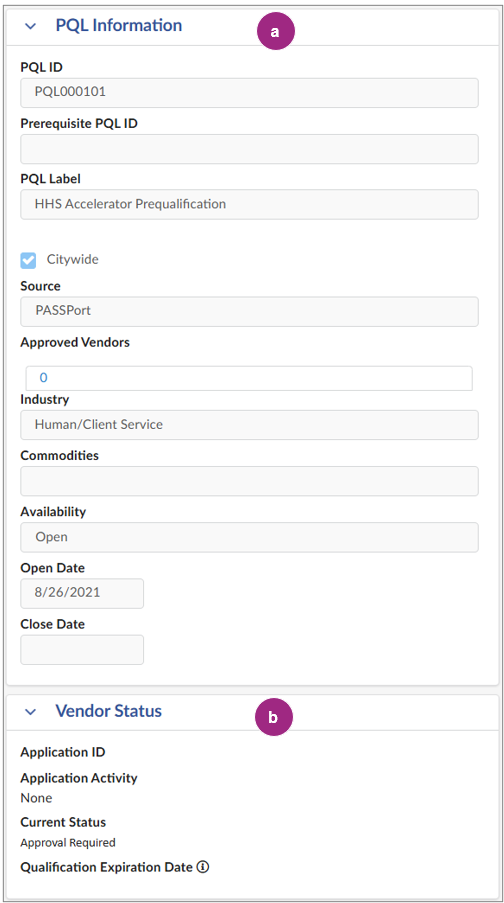 The PQL Information section within the Overview tab.