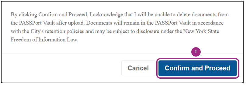 A confirmation message.