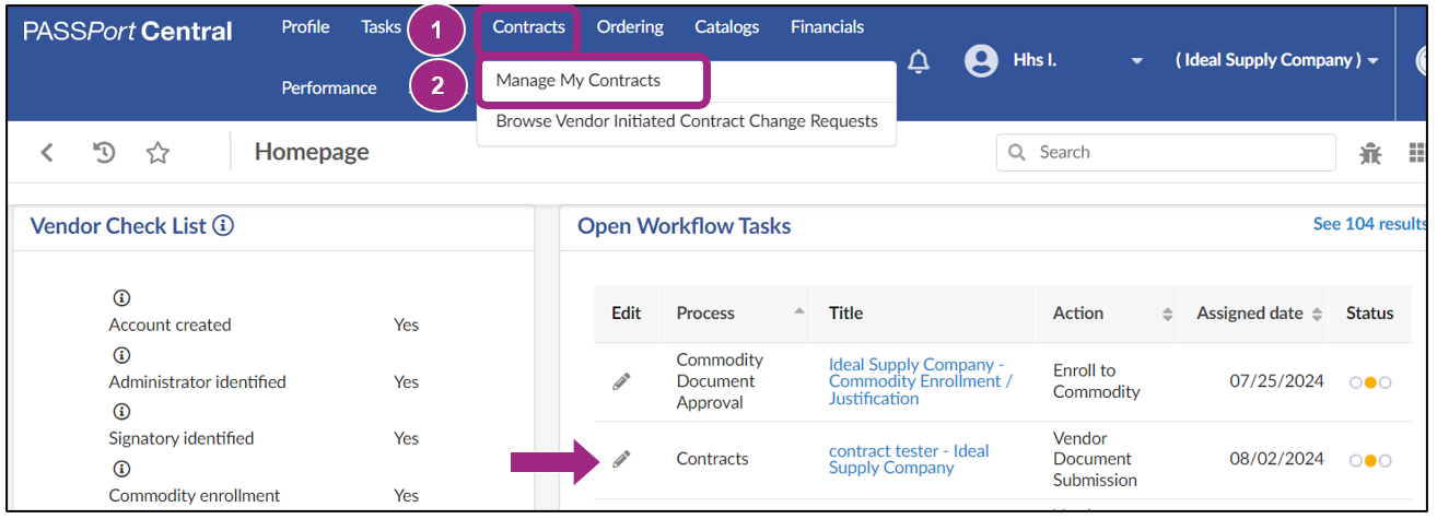 Screenshot of the PASSPort top navigation menu.