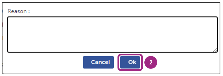 The Reason pop-up window.