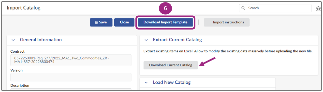 The Download Current Catalog button at the bottom of the Extract Current Catalog section.
