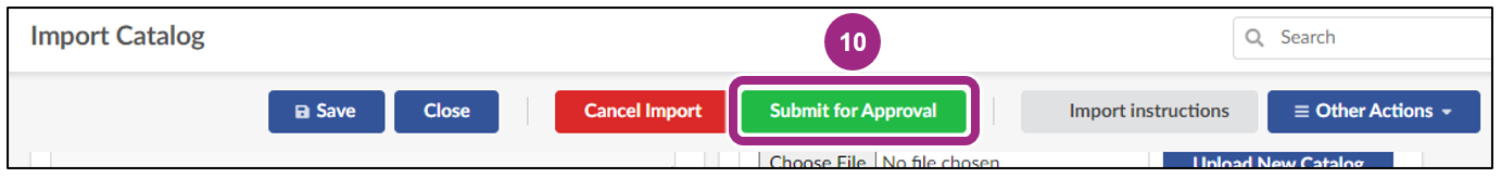 The Submit for Approval button near the top of the page.