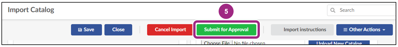 The Submit for Approval button.