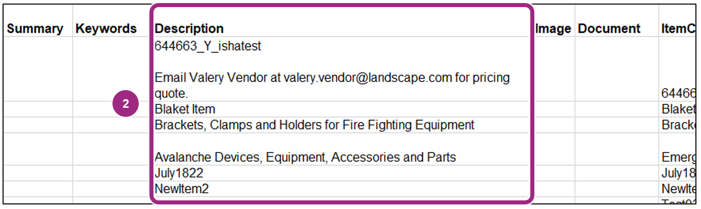 The Decription column.