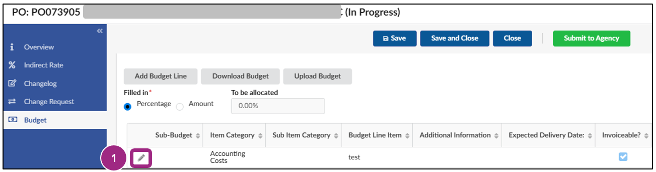 The Detailed FY Budget table.