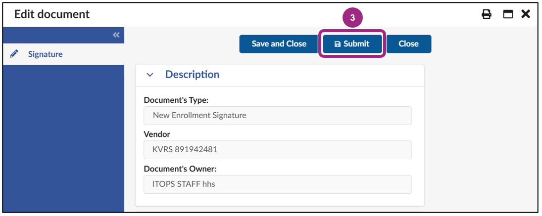 The Edit Document window.