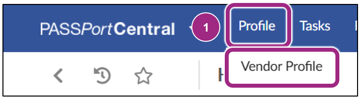 The PASSPort top navigation menu.