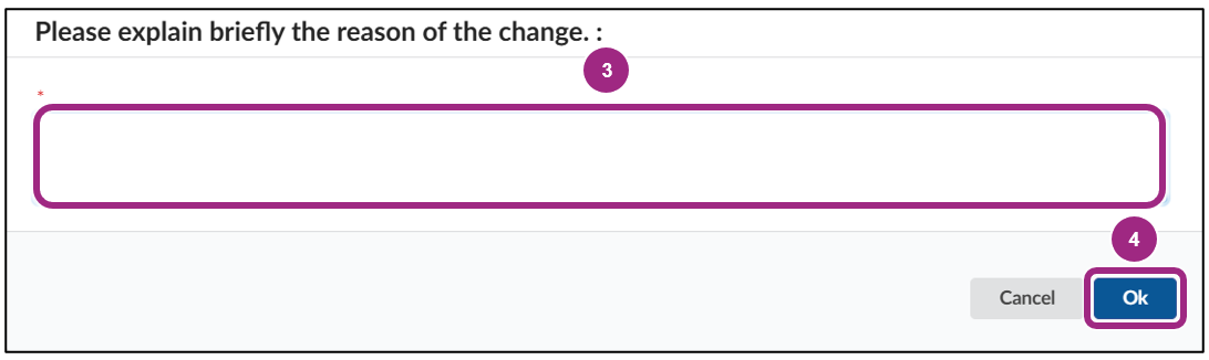 The Reason pop-up window.