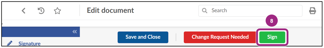 The top of the Edit Document window.