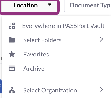 The Location drop-down filter.